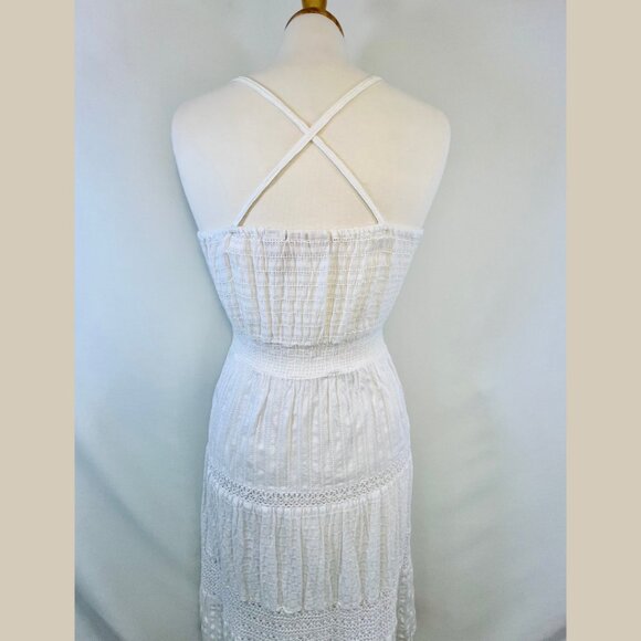 DKNY Jeans White Cotton Midi-Calf Length Sundress - Size M - Picture 5 of 15